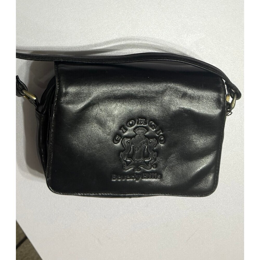 Black leather vintage Giorgio Beverly Hills crossbody purse - Picture 5 of 7